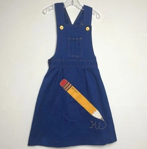 Vintage 70er Jahre Mädchen weicher Jeanspullover Bleistift Applikation nur Mädchen! Markengröße 8 - Bild 1 von 10