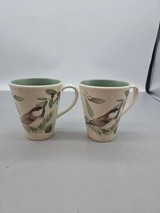 Lotto di 2 tazze Chickadee Portfolio Pfaltzgraff Winterwood 1999 made in USA  - Foto 1 di 7