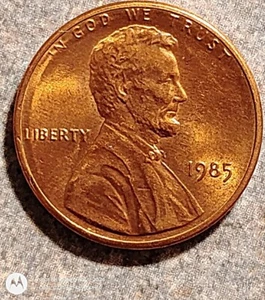 Mint Error 1985 P Broadstruck Obverse Lincoln Cent - Picture 1 of 3