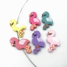 Wood Flamingo Loose Beads Wood beads Pacifier Clip Accessories Spacer Besds 36mm