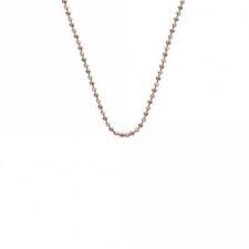 Emozioni 24" Sterling Silver Rose Gold Plated Accent Bead Chain CH056