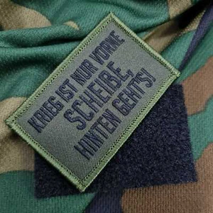 Bundeswehr Krieg ist nur vorne Scheisse Deutschland Aufnäher Patch Moral Bund - Bild 1 von 4