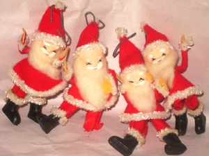 Vintage Christmas Pipe Cleaner Paper Mache Painted Santa Ornament Lot Japan WoW - Picture 1 of 17