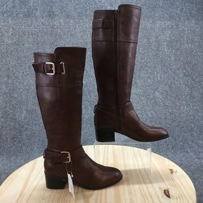 Botas Unisa para Mujer 6 M Pamma Montar Hasta la Rodilla Marrón Imitación Cuero Cremallera Tacones NUEVAS Foto 1 de 4