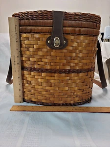 Correa de hombro vintage para cesta de picnic también sostiene botella de vino, excelente cesta de bicicleta - Imagen 1 de 12