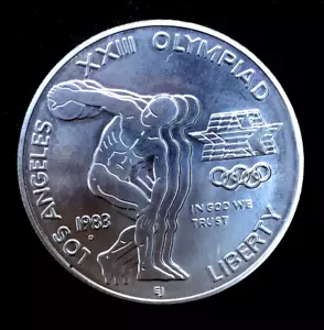 1983 D $1 Unc. Olympic Discus Commemorative Silver Dollar - U.S. Coins: Silver - Picture 1 of 2