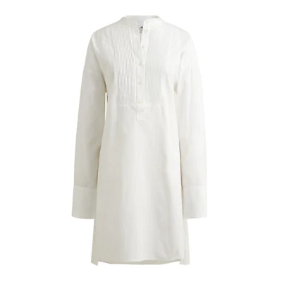 NUEVO CON ETIQUETAS Thomas Mason para J.Crew Túnica en Blanco Plisado Esmoquin Camisa Vestido M Foto 1 de 4