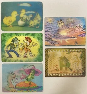 Sehr seltene 5 Stück - 3D Stereo linsenförmige UdSSR Taschenkalender, 1988er-89er #7 - Bild 1 von 11