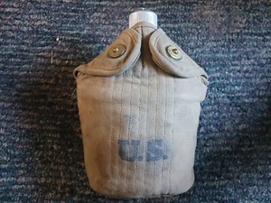 World War 1/2 - WWI US Army Aluminum Canteen 1918 US AGM CO w/ CUP & CARRIER - Bild 1 von 10