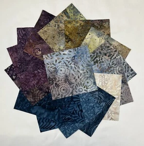 42 5" Squares ~ Plum Bouquet Batiks ~ Charm Pack, Blue, Purple ~ Wilmington - Picture 1 of 7