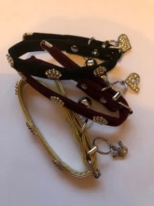 Cuello de terciopelo personalizado para gato - con corona y dije diamante (cuello de seguridad) - Imagen 1 de 34