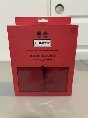 NUEVO Hunter Mujer Rojo - Calcetines Bota Alta Talla: Grande (8-10) Nuevo en Caja Foto 1 de 3