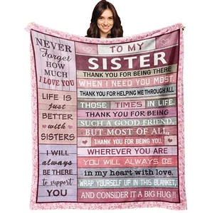 Sister Gift Blanket Soft Throw 50"x60" Birthday Gift from Sister - Picture 1 of 7