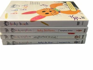 Lot of 4 Disney Baby Einstein DVD Movies Da Vinci Bach Beethoven Animals - Picture 1 of 3