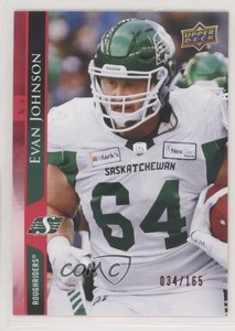 2021 Upper Deck CFL Red /165 Evan Johnson #15