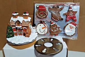 Hallmark Gingerbread Scented 6 Ornaments on a Sheet + a Candle Topper + Capper - Picture 1 of 5