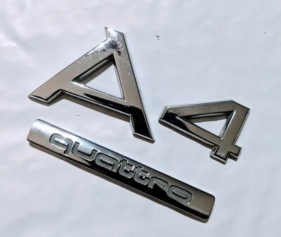 Audi A4 Quattro Rear Lettering Emblem Badge Logo Nameplate  - Image 1 of 2