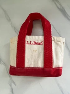 L.L. Bean Vtg Boat And Tote Canvas Red Mini Tiny 5 x 3.5 Inch Bag - Picture 1 of 7