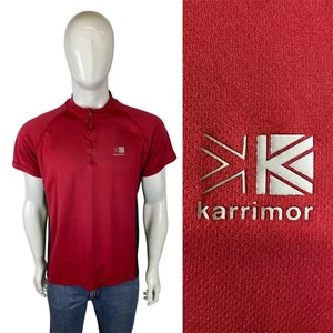 KARRIMOR Zip Neck Running Top L Base Layer Cycling T Shirt Red Men - Picture 1 of 10