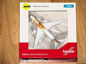 Herpa Wings 531627 Scoot Kama Scootra - Boeing 787-8 - Dreamliner 1:500 nuevo + embalaje original - Imagen 1 de 2