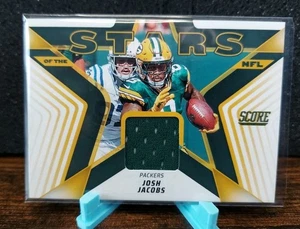 Josh Jacobs – 2025 Panini Score Stars of the NFL Jersey Patch (Card #SNJ-JJS) - Picture 1 of 2