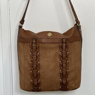 Bolso de Hombro Nanette by Nanette Lepore Marrón Imitación Cuero Gamuza Usado en Excelente Condición Foto 1 de 4