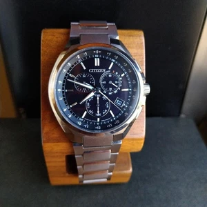 Reloj Citizen Attesa Cronógrafo CB5040-80E Titanio Esfera Negra Eco-Drive Raro - Imagen 1 de 7