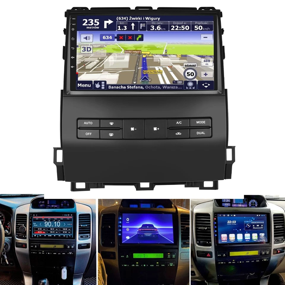 Radio estéreo para automóvil Toyota Prado GPS CarPlay Android 15.0 para Lexus GX470 2002-2009 Foto 1 de 4