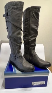 White Mountain Roxy Motorradstiefel Damengröße 6,5 schwarz kniehoch seitlicher Reißverschluss - Bild 1 von 13