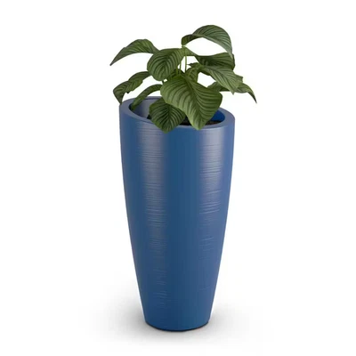 Modesto 32 In. round Neptune Blue Polyethylene Planter - Image 1 of 4