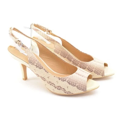 Womens Geox Respira Donyale Snake Slingback Pumps 9.5 M Leather Heels Shoes New - Image 1 of 4