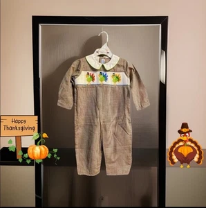 Niños Nuevo con Etiquetas Vive La Fete Mameluco Calado Guinga Pavos Acción de Gracias 12 Meses  - Imagen 1 de 10