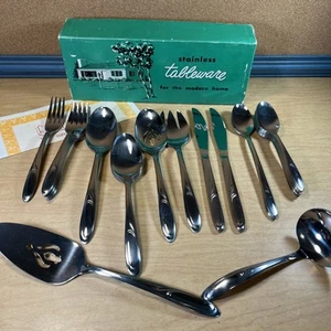 Superior Stainless Vintage Partial Set 33 Pieces Vibrant Pattern Unused as shown - Picture 1 of 4