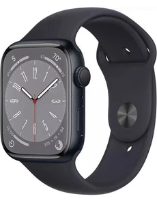Apple Watch Series 8 (GPS) 45mm Aluminum Case with Midnight Sport Band - M/L - Zdjęcie 1 z 16
