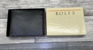 Rolfs Classic Black Genuine Leather Bifold Wallet With 4 Card Slots/Bill Slot. - Picture 1 of 8