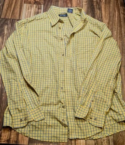 Puritan Mens Shirt Wrinkle Resistant Button Down Long Sleeve Yellow L - Picture 1 of 6