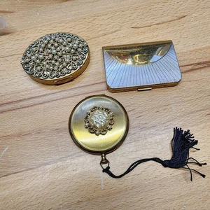 Vintage gepresste Puderpressen 3er Set - Bild 1 von 11