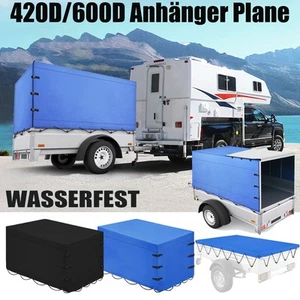 Anhängerplane Anhänger Flachplane Wasserfest Anhänger Abdeckplane Hochplane PKW - Bild 1 von 76