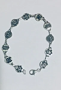 Boricua pictroglyph link  bracelet sterling silver - Picture 1 of 2