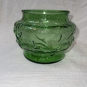 Vintage Anchor Hocking Green Rainflower with Flower Frog With/Out Metal Lid - Picture 1 of 7