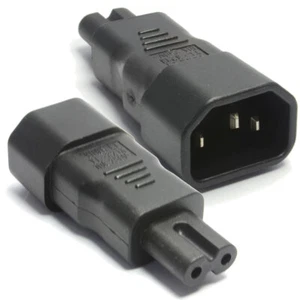 Prise IEC C14 À Figure De Huit / 8 C7 Adaptateur Noir Secteur À La TV - Photo 1/10