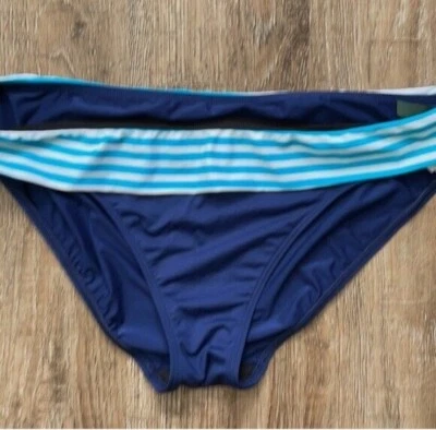 Ralph Lauren Womens Striped Bikini Swimsuit Bottom Blue 14 - Image 1 of 3