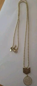 NWOT Rebecca Minkoff Paved Crystal & Gunmetal Stone Pendant On Ball Chain - Picture 1 of 6