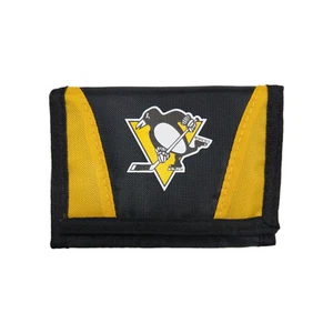 Pittsburgh Penguins Hockey League Licensed Nylon Tri-Fold Chamber Wallet - Picture 1 of 1
