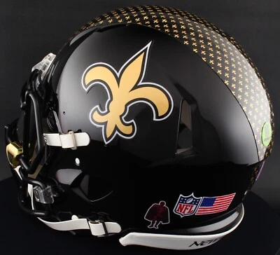 Casco de fútbol americano auténtico tamaño completo New Orleans Saints NFL Riddell VELOCIDAD Foto 1 de 4