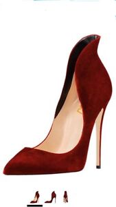Red Suede FSJ Stiletto Heels/Pumps Size11