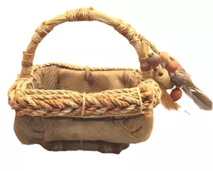 Primitive Woven Hand Crafted Native American Style Basket - Picture 1 of 8