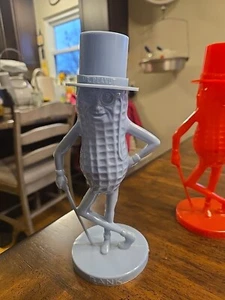 Pflanzgefäße Peanut Mr Peanut Kunststoff Bank grau/hellblau 9" 50er -70er Jahre - Bild 1 von 5