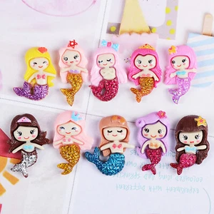 20 pcs Assorted Resin Cartoon Glitter Mermaid Flatback Charm Cabochons Craft DIY - Picture 1 of 5