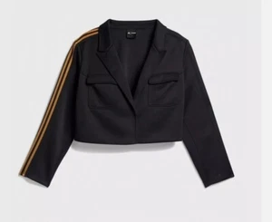 NWT - Adidas x IVY PARK Womens Cropped Black Suit Blazer Jacket Plus Sz 3X - Picture 1 of 10